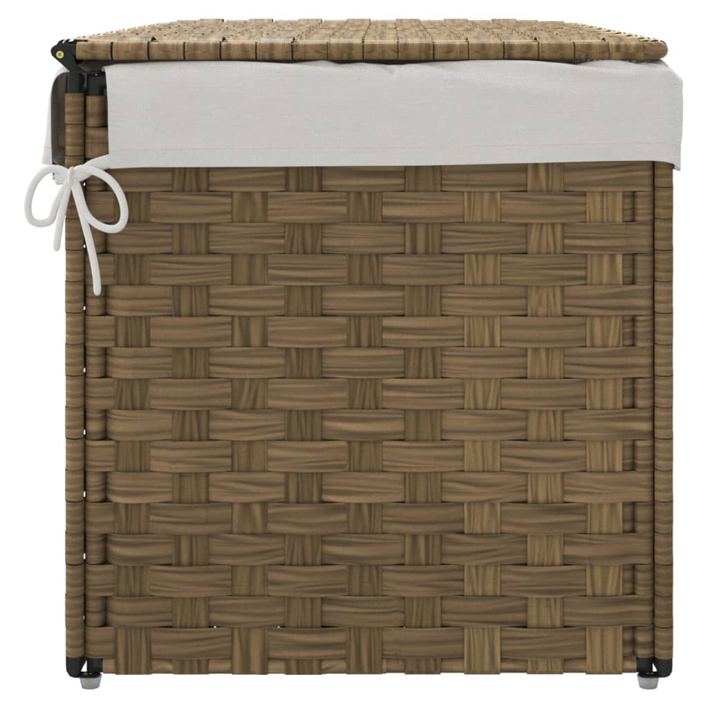 Cesto Portabiancheria con Coperchio 55,5x35x34 cm Polyrattan | homemem39