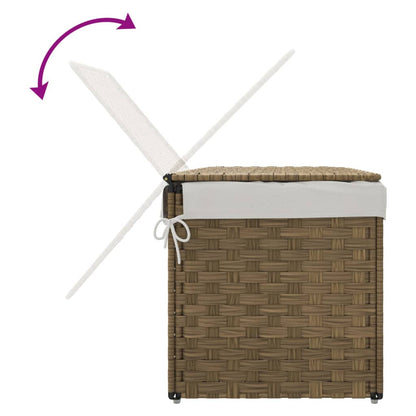 Cesto Portabiancheria con Coperchio 55,5x35x34 cm Polyrattan | homemem39