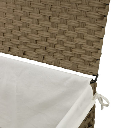 Cesto Portabiancheria con Coperchio 55,5x35x34 cm Polyrattan | homemem39