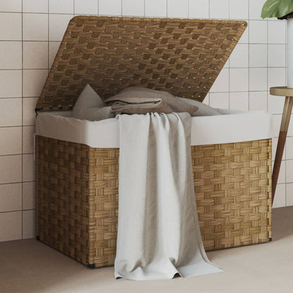 Cesto Portabiancheria con Coperchio 55,5x35x34 cm Polyrattan | homemem39