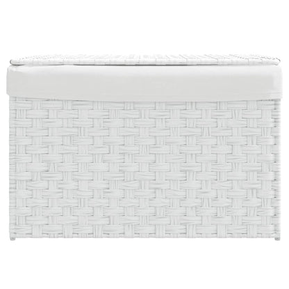 Cesto Portabiancheria Coperchio Bianco 55,5x35x34 cm Polyrattan | homemem39