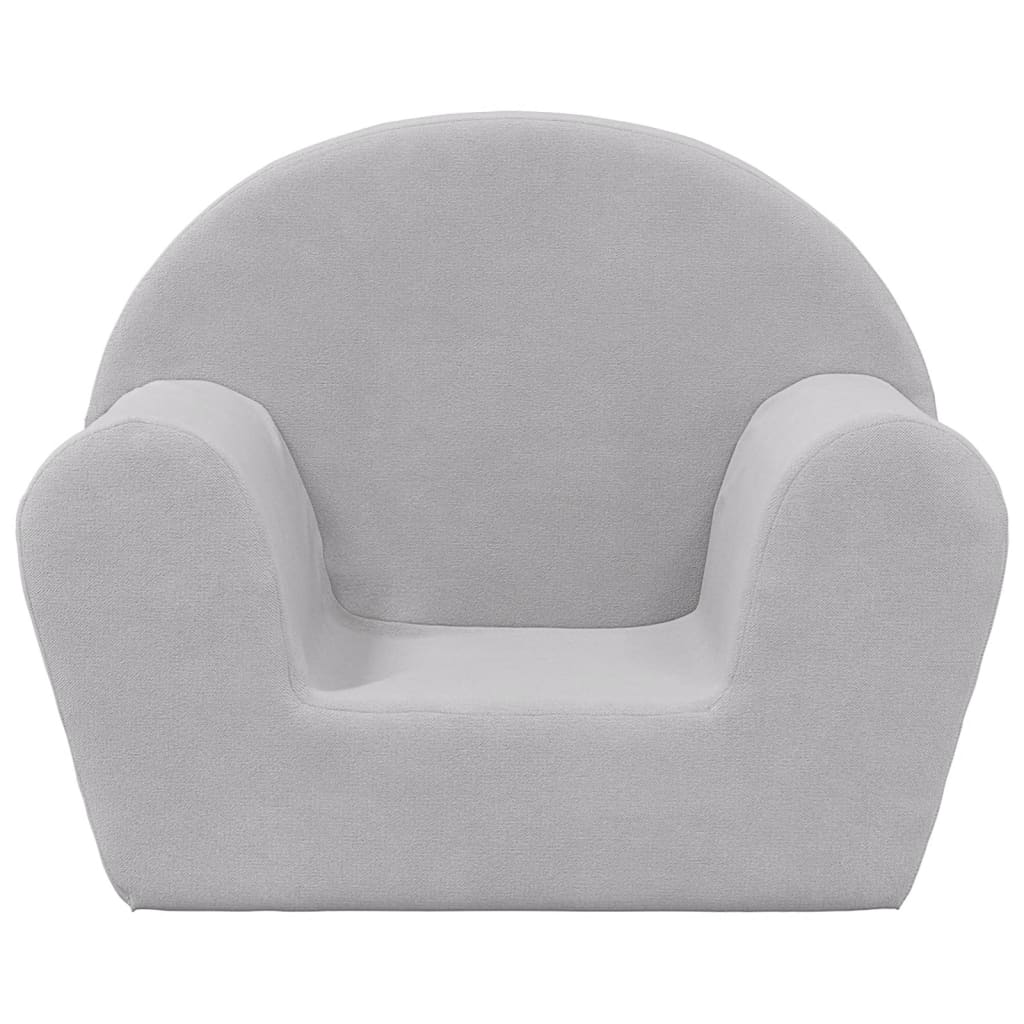 Divano per Bambini Grigio Chiaro in Morbido Peluche | homemem39