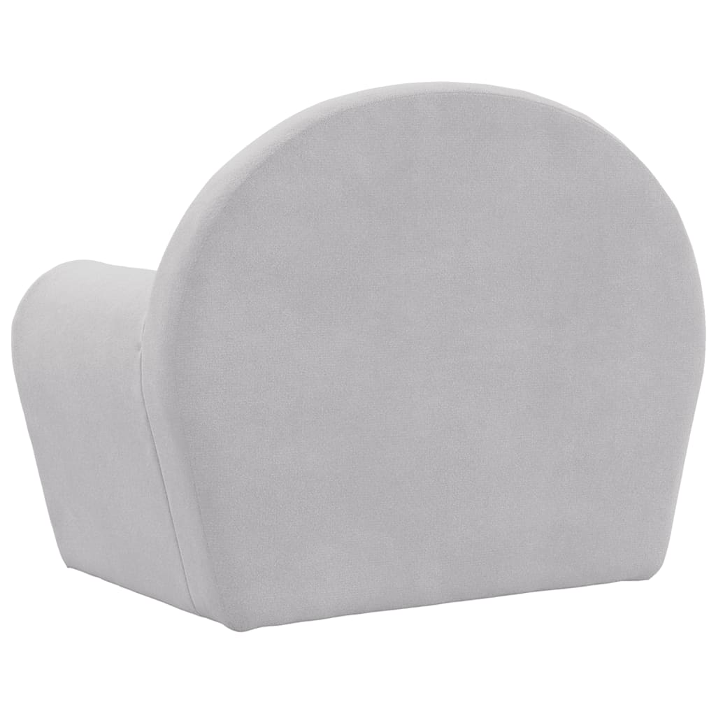 Divano per Bambini Grigio Chiaro in Morbido Peluche | homemem39