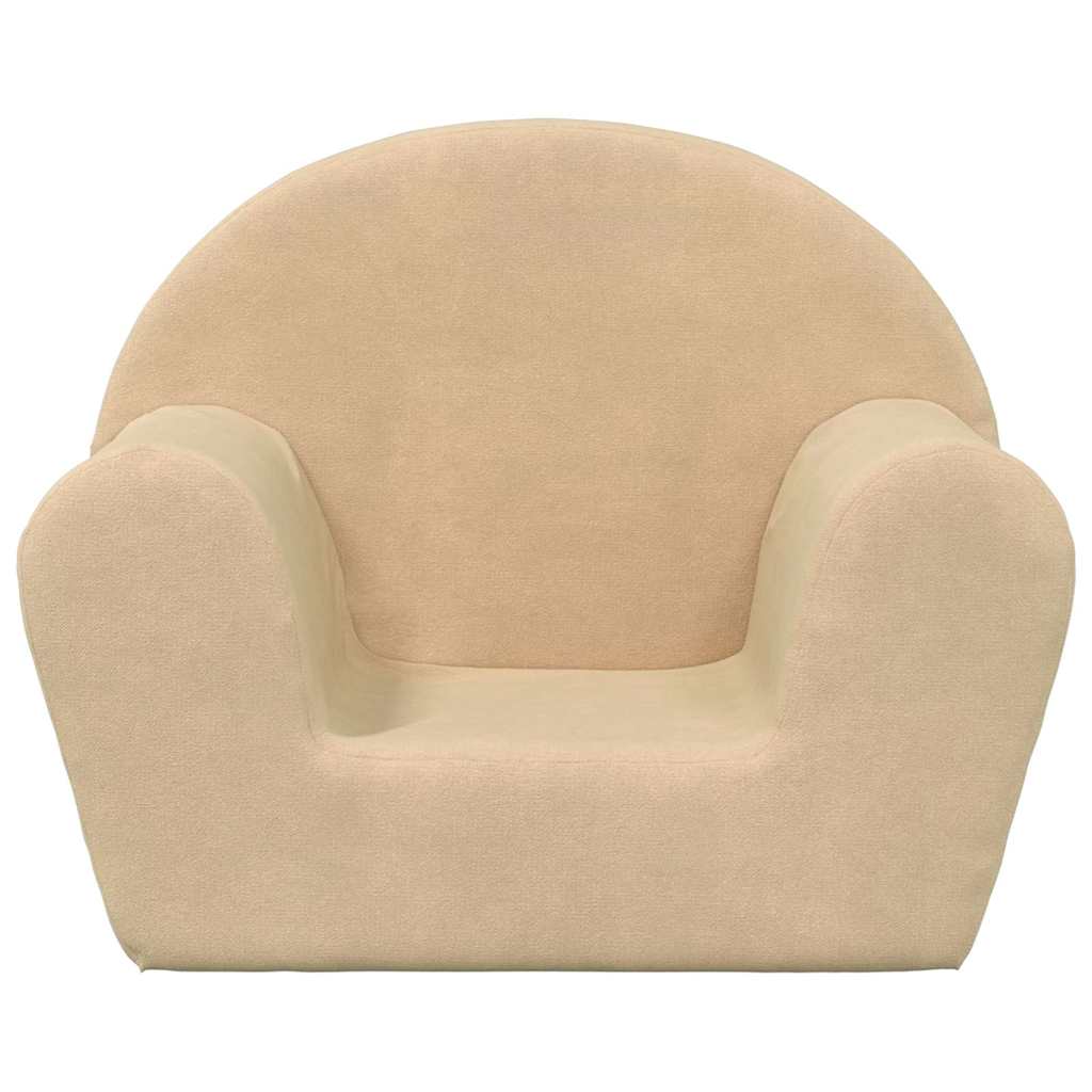 Divano per Bambini Crema in Morbido Peluche