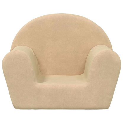 Divano per Bambini Crema in Morbido Peluche