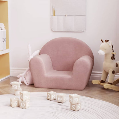 Divano per bambini rosa in morbido peluche | homemem39