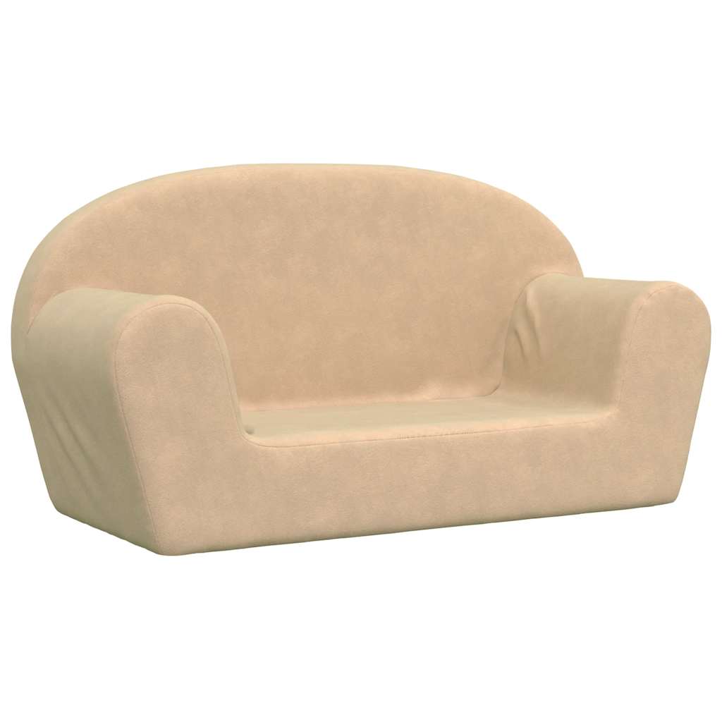Divano per Bambini a 2 Posti Crema in Morbido Peluche | homemem39