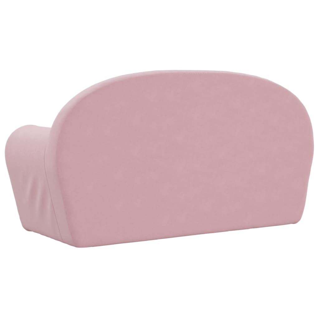 Divano per Bambini a 2 Posti Rosa in Morbido Peluche | homemem39