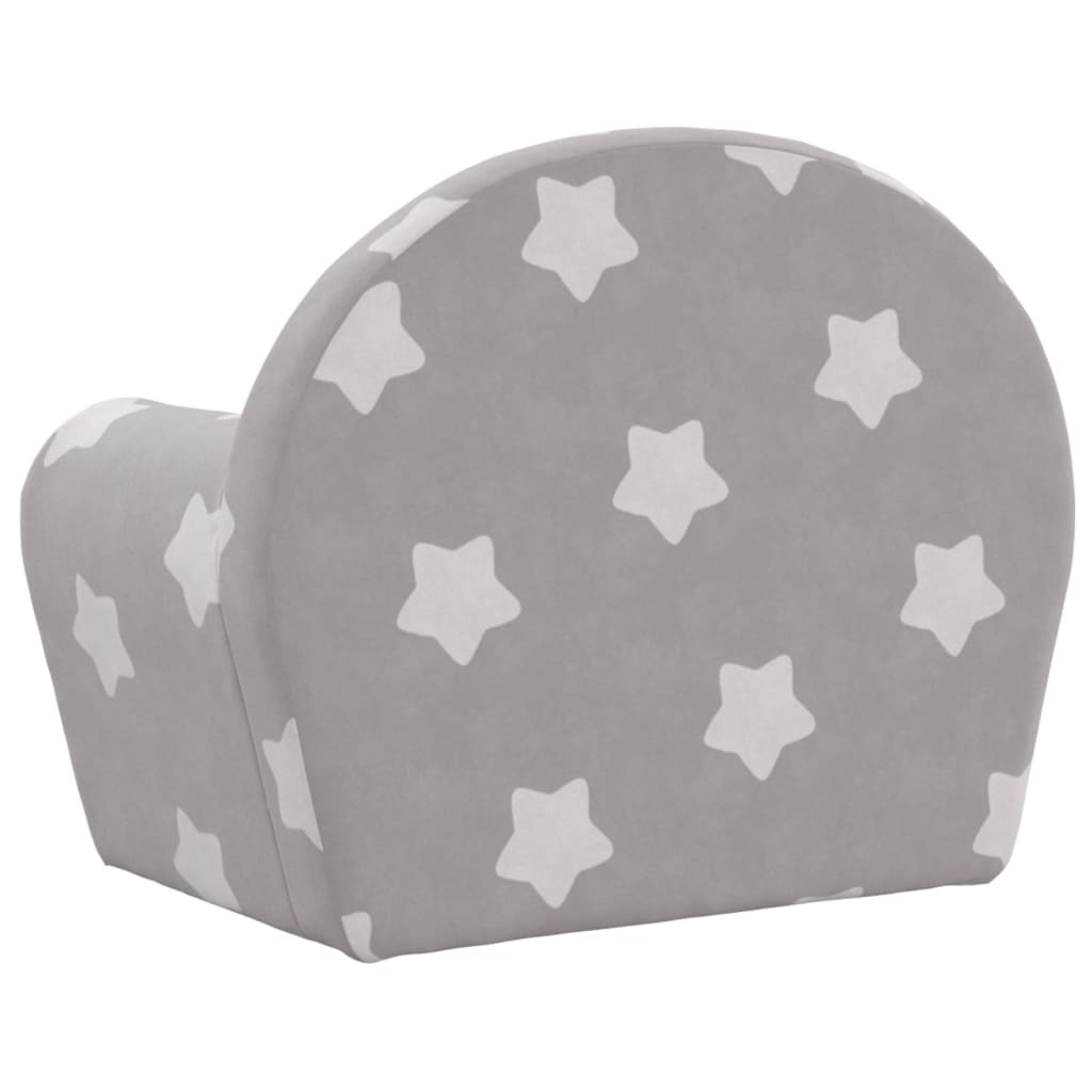Divano Letto Bambini Grigio Chiaro con Stelle Morbido Peluche | homemem39