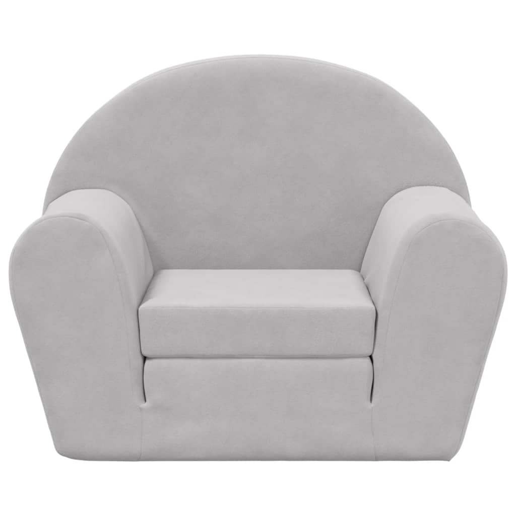 Divano Letto per Bambini Grigio Chiaro in Morbido Peluche | homemem39