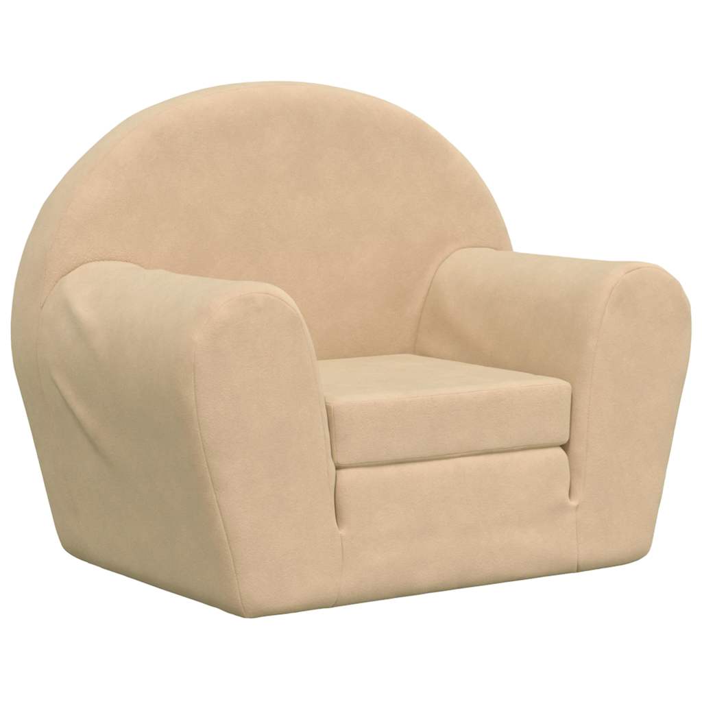 Divano Letto per Bambini Crema in Morbido Peluche | homemem39