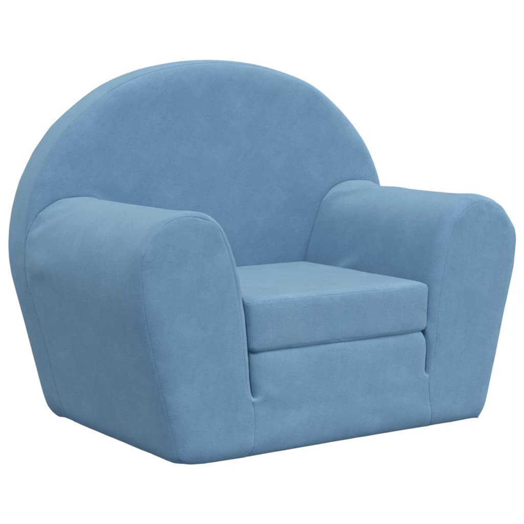Divano Letto per Bambini Blu in Morbido Peluche | homemem39