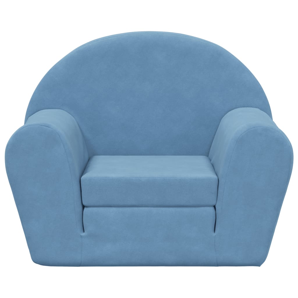 Divano Letto per Bambini Blu in Morbido Peluche | homemem39