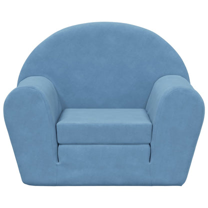 Divano Letto per Bambini Blu in Morbido Peluche | homemem39
