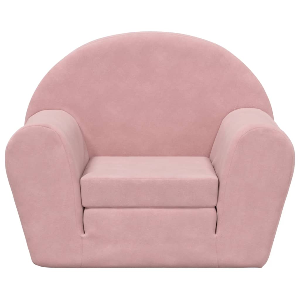 Divano Letto per Bambini Rosa in Morbido Peluche