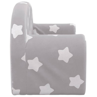 Divano Letto Bambini a 2 Posti Grigio Chiaro con Stelle Peluche | homemem39