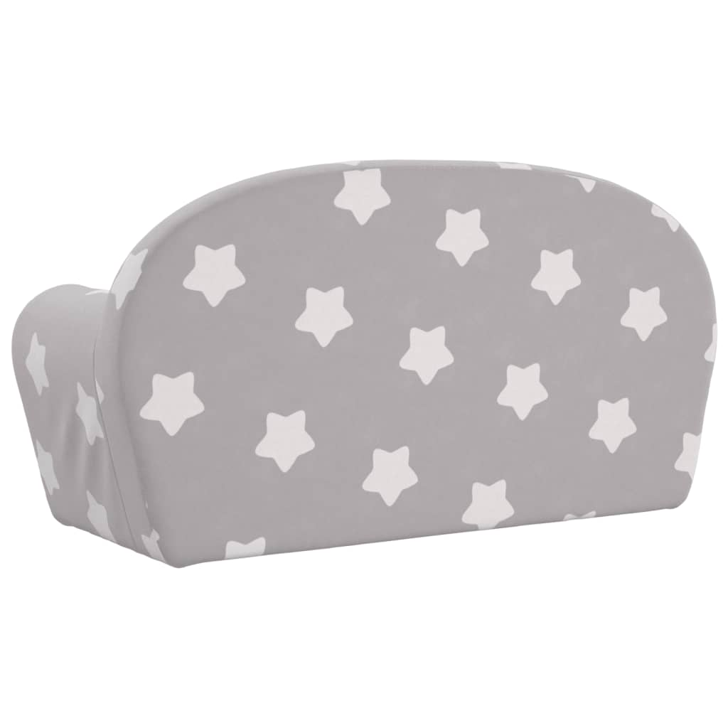 Divano Letto Bambini a 2 Posti Grigio Chiaro con Stelle Peluche | homemem39
