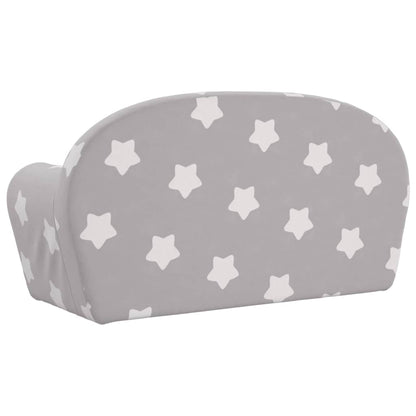 Divano Letto Bambini a 2 Posti Grigio Chiaro con Stelle Peluche | homemem39