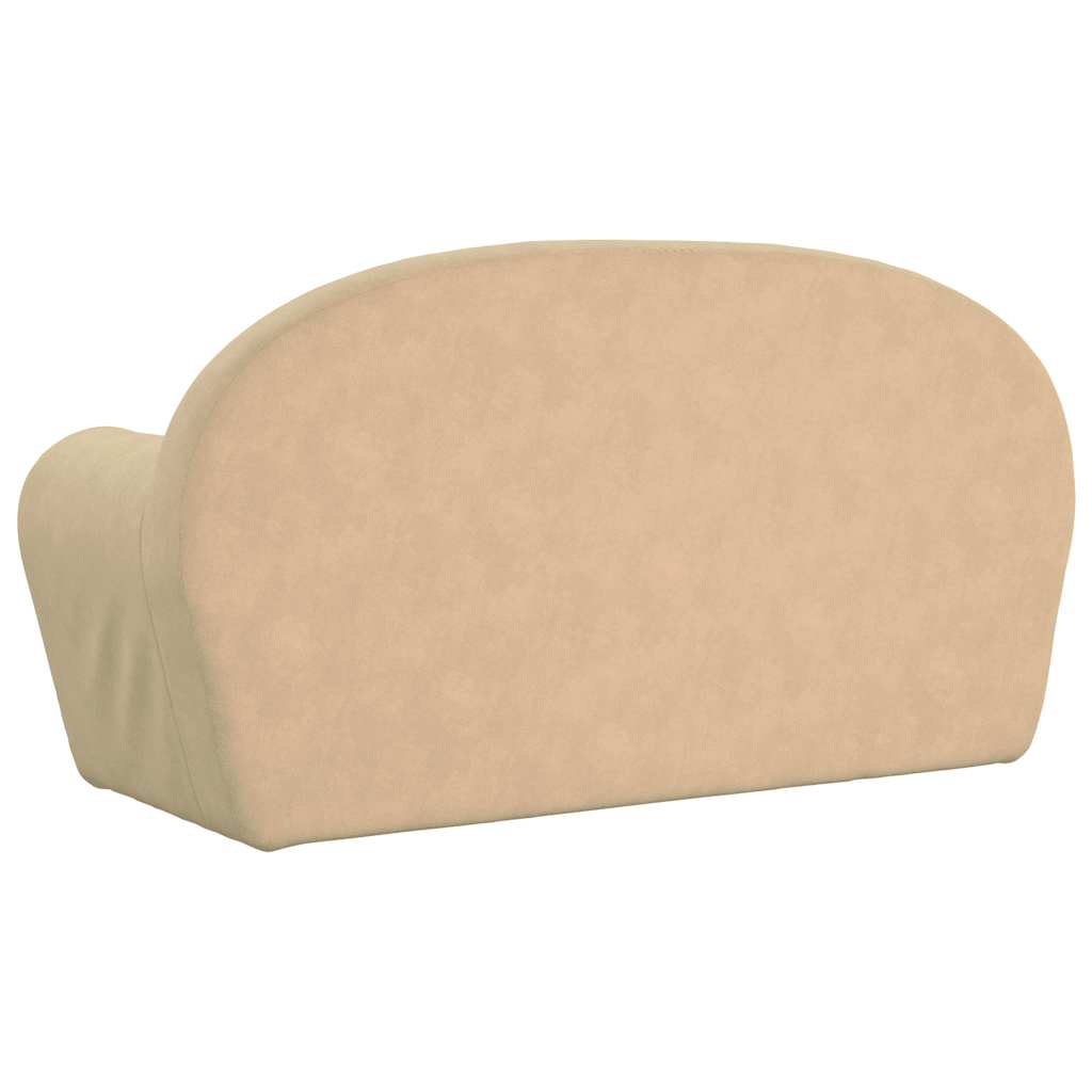 Divano Letto per Bambini a 2 Posti Crema in Morbido Peluche | homemem39