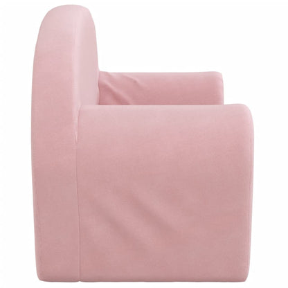Divano Letto per Bambini a 2 Posti Rosa in Morbido Peluche | homemem39