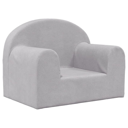 Divano per Bambini Grigio Chiaro in Morbido Peluche | homemem39