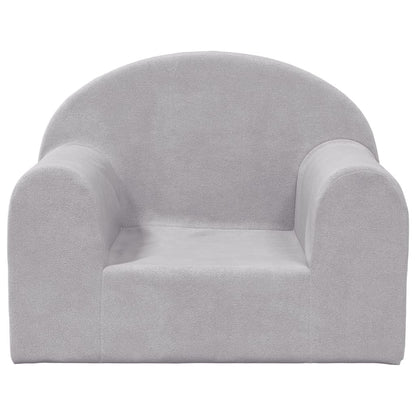 Divano per Bambini Grigio Chiaro in Morbido Peluche | homemem39