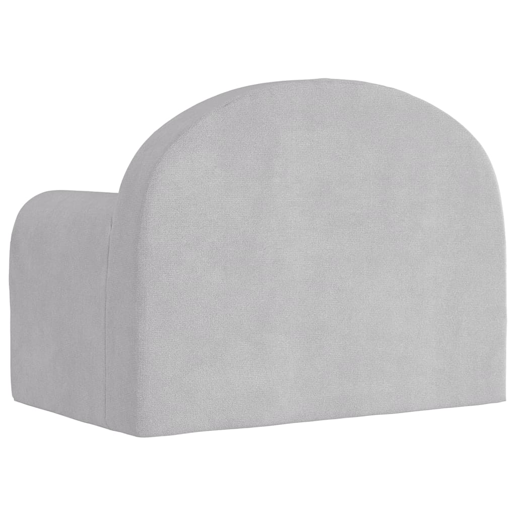 Divano per Bambini Grigio Chiaro in Morbido Peluche | homemem39
