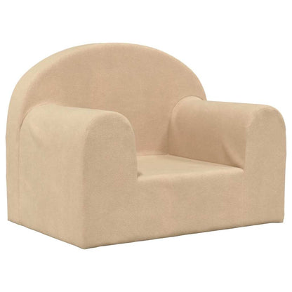 Divano per Bambini Crema in Morbido Peluche