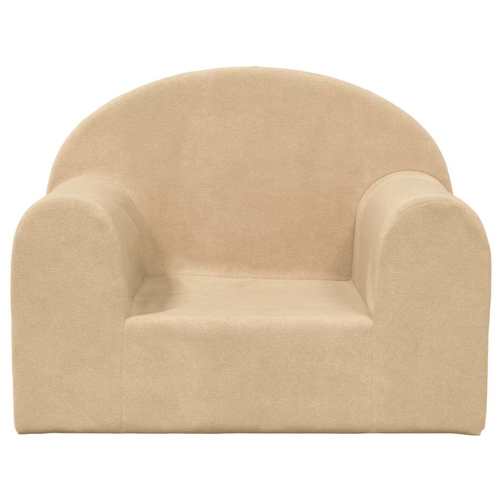 Divano per Bambini Crema in Morbido Peluche