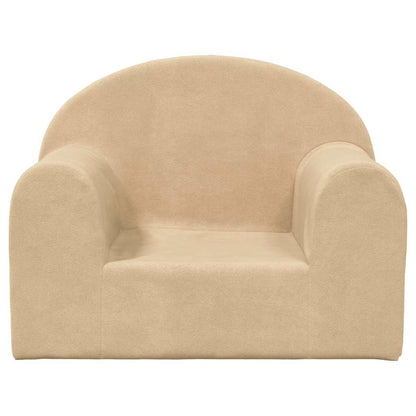Divano per Bambini Crema in Morbido Peluche