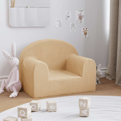 Divano per Bambini Crema in Morbido Peluche | homemem39