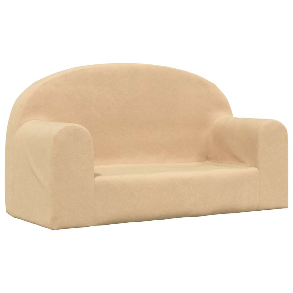 Divano per Bambini a 2 Posti Crema in Morbido Peluche | homemem39
