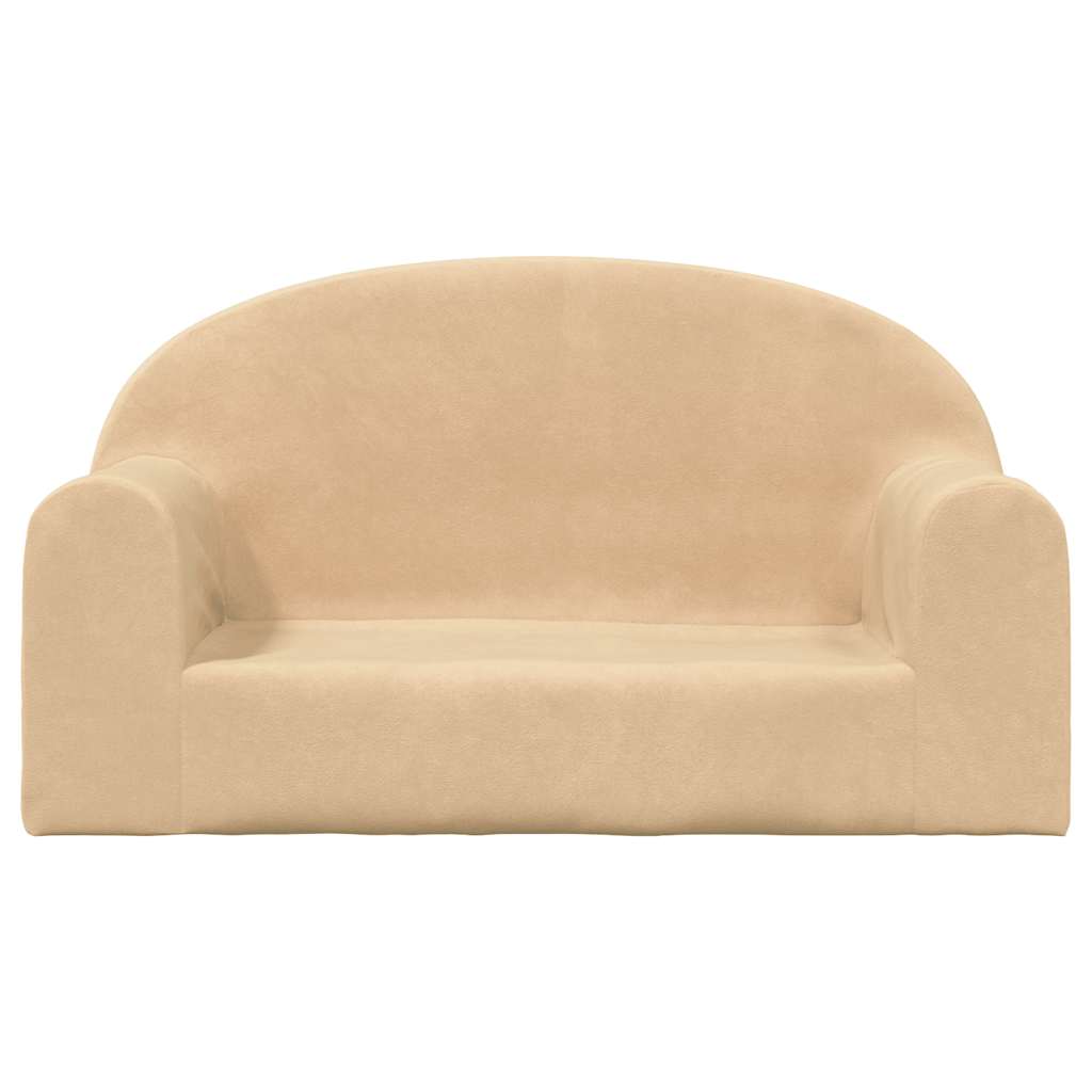 Divano per Bambini a 2 Posti Crema in Morbido Peluche | homemem39