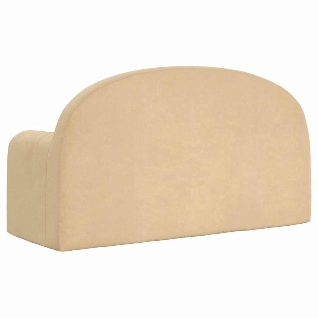 Divano per Bambini a 2 Posti Crema in Morbido Peluche | homemem39