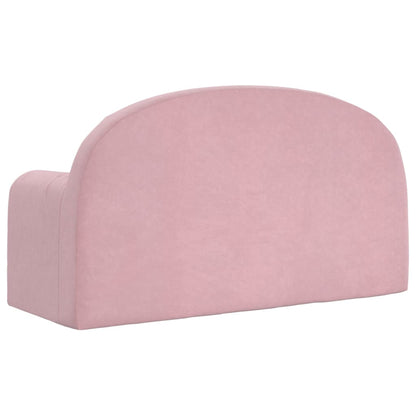 Divano per Bambini a 2 Posti Rosa in Morbido Peluche | homemem39