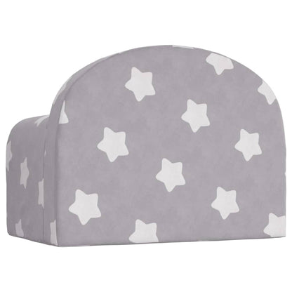 Divano Letto Bambini Grigio Chiaro con Stelle Morbido Peluche | homemem39
