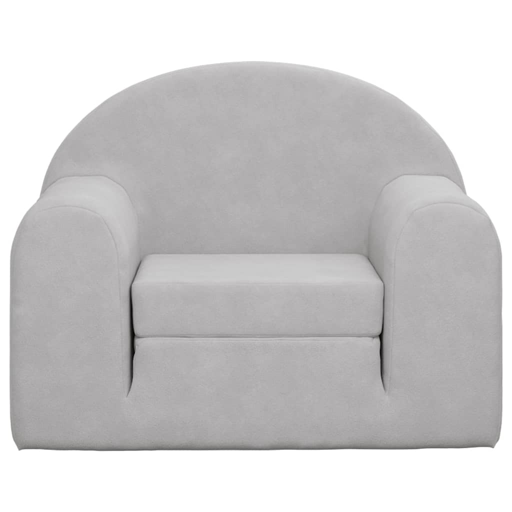 Divano Letto per Bambini Grigio Chiaro in Morbido Peluche | homemem39