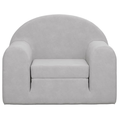 Divano Letto per Bambini Grigio Chiaro in Morbido Peluche | homemem39