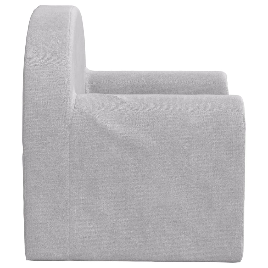 Divano Letto per Bambini Grigio Chiaro in Morbido Peluche | homemem39