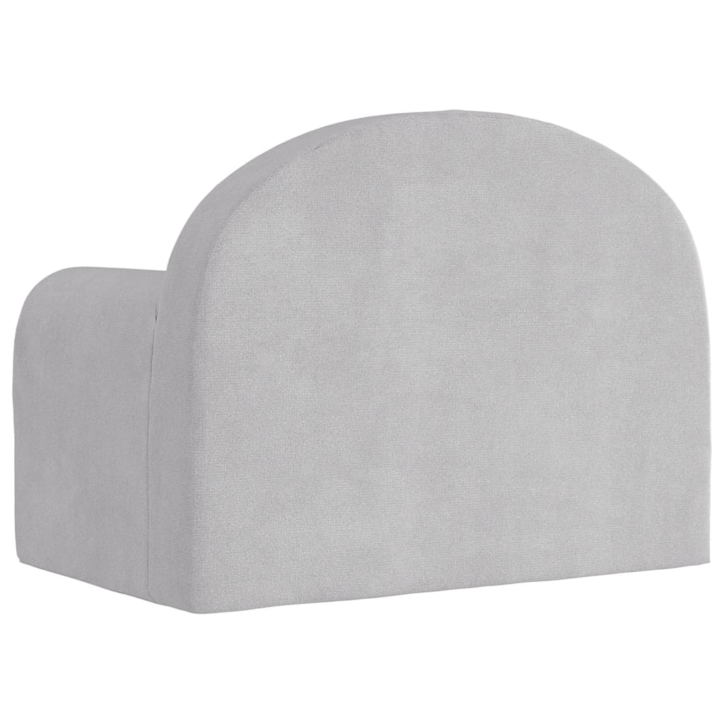 Divano Letto per Bambini Grigio Chiaro in Morbido Peluche | homemem39