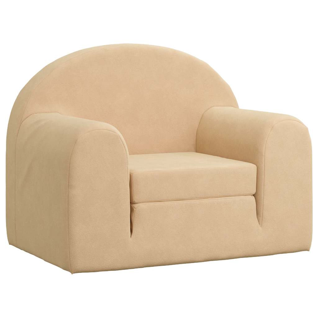 Divano Letto per Bambini Crema in Morbido Peluche | homemem39