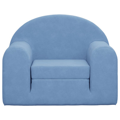 Divano Letto per Bambini Blu in Morbido Peluche