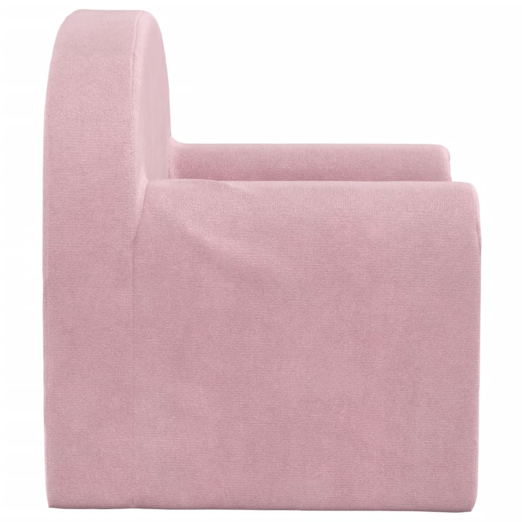 Divano Letto per Bambini Rosa in Morbido Peluche