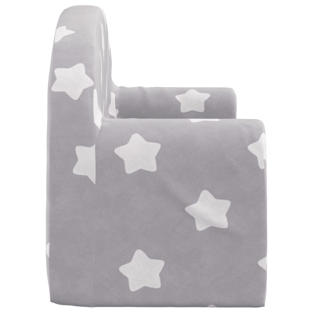 Divano Letto Bambini a 2 Posti Grigio Chiaro con Stelle Peluche | homemem39