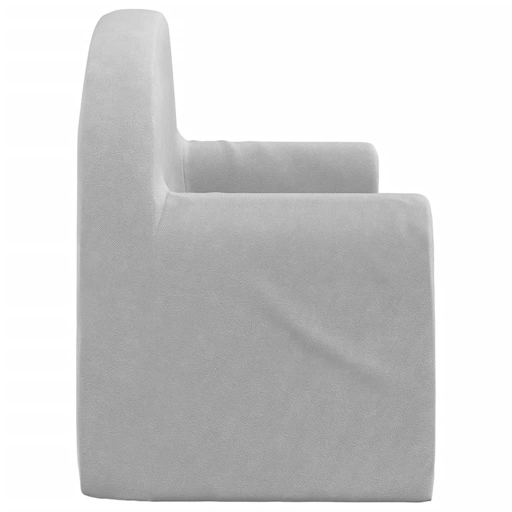 Divano Letto Bambini a 2 Posti Grigio Chiaro in Morbido Peluche