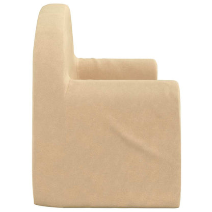 Divano Letto per Bambini a 2 Posti Crema in Morbido Peluche | homemem39