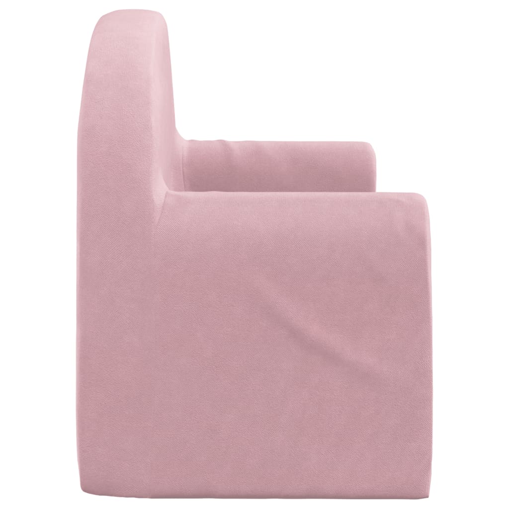 Divano Letto per Bambini a 2 Posti Rosa in Morbido Peluche | homemem39