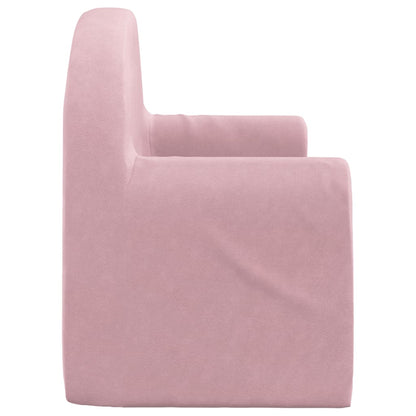 Divano Letto per Bambini a 2 Posti Rosa in Morbido Peluche | homemem39