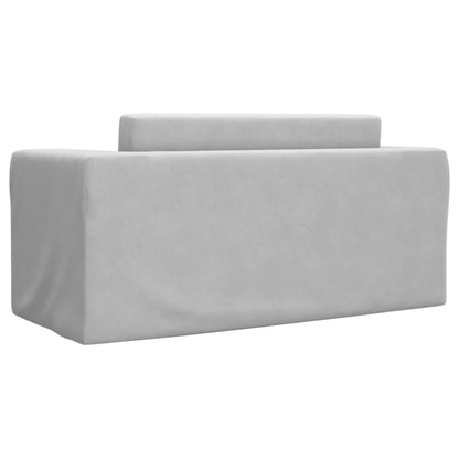 Divano Letto Bambini a 2 Posti Grigio Chiaro in Morbido Peluche
