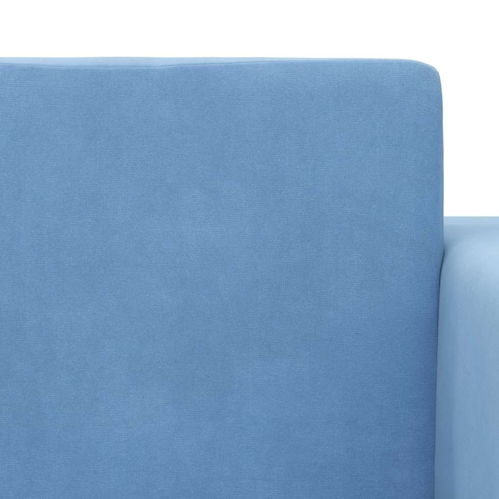 Divano Letto per Bambini a 2 Posti Blu in Morbido Peluche | homemem39